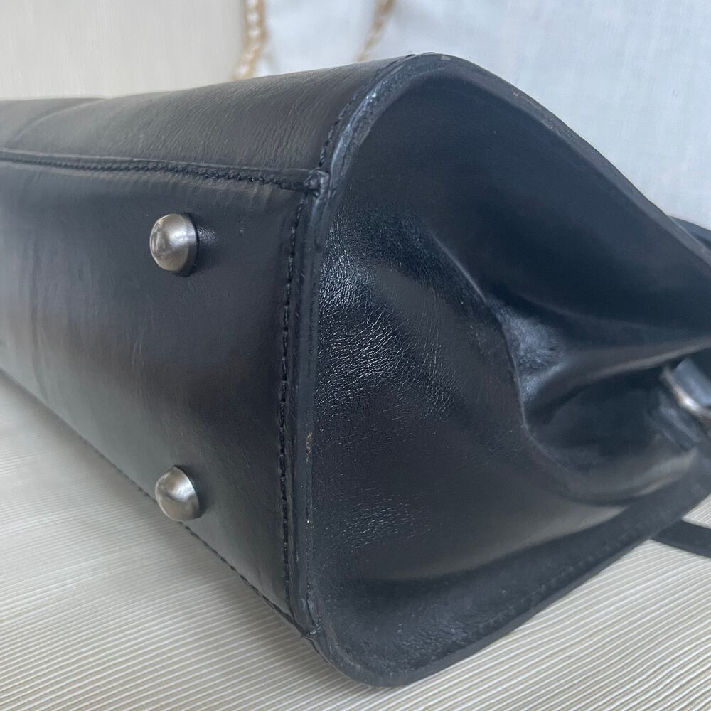 Patricia Nash Stintino Tooled Black Leather Saddle Satchel | Crossbody Turn-lock - Picture 9 of 9